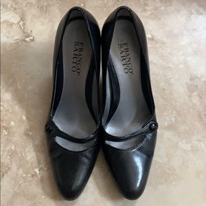 Franco Sarto Leather Black Pumps